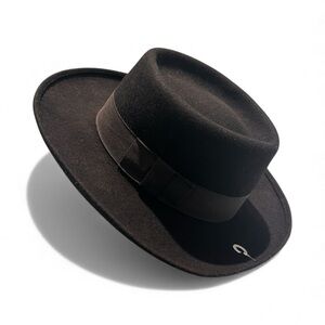 SOLD  Pacific 100% Wool Gamblers Hat Men’s Small Black Crushable Wool Felt